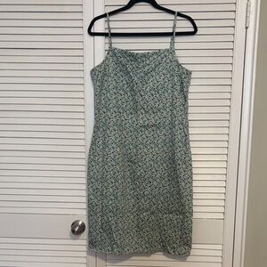 Ann Taylor Green Floral Midi Dress